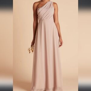 Birdy Grey,NWT, Kira Chiffon, One Shoulder, Large, Taupe Color